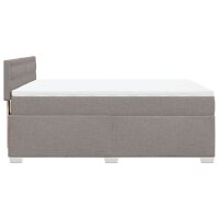 vidaXL Boxspringbett mit Matratze Taupe 140x200 cm Stoff