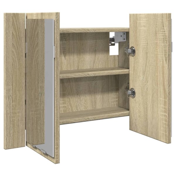 vidaXL LED-Spiegelschrank Sonoma-Eiche 60x12x45 cm Holzwerkstoff