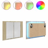 vidaXL LED-Spiegelschrank Sonoma-Eiche 60x12x45 cm Holzwerkstoff