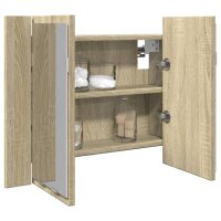 vidaXL LED-Spiegelschrank Sonoma-Eiche 60x12x45 cm Holzwerkstoff