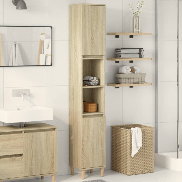 vidaXL Badschrank Sonoma-Eiche 30x30x190 cm Holzwerkstoff