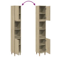 vidaXL Badschrank Sonoma-Eiche 30x30x190 cm Holzwerkstoff