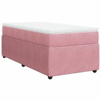 vidaXL Boxspringbett mit Matratze Rosa 80x200 cm Samt