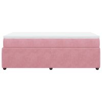 vidaXL Boxspringbett mit Matratze Rosa 80x200 cm Samt