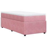 vidaXL Boxspringbett mit Matratze Rosa 80x200 cm Samt