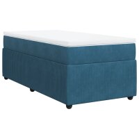 vidaXL Boxspringbett mit Matratze Dunkelblau 100x200 cm Samt