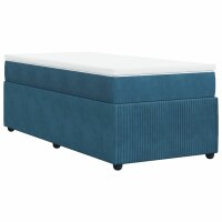 vidaXL Boxspringbett mit Matratze Dunkelblau 100x200 cm Samt