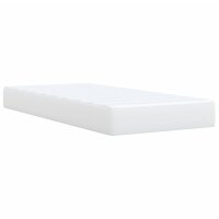 vidaXL Boxspringbett mit Matratze Wei&szlig; 90x190 cm Kunstleder