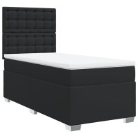 vidaXL Boxspringbett mit Matratze Schwarz 100x200 cm Kunstleder