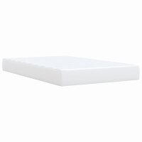 vidaXL Boxspringbett mit Matratze Wei&szlig; 120x200 cm Kunstleder