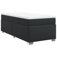 vidaXL Boxspringbett mit Matratze Schwarz 100x200 cm Kunstleder