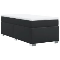 vidaXL Boxspringbett mit Matratze Schwarz 100x200 cm Kunstleder