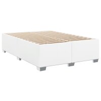 vidaXL Boxspringbett mit Matratze Wei&szlig; 160x200 cm Kunstleder