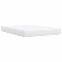 vidaXL Boxspringbett mit Matratze Wei&szlig; 160x200 cm Kunstleder