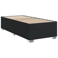 vidaXL Boxspringbett mit Matratze Schwarz 90x200 cm Kunstleder