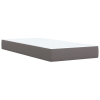 vidaXL Boxspringbett mit Matratze Grau 100x200 cm Kunstleder