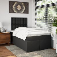 vidaXL Boxspringbett mit Matratze Schwarz 120x190 cm Kunstleder