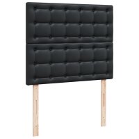 vidaXL Boxspringbett mit Matratze Schwarz 120x190 cm Kunstleder