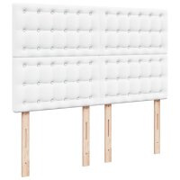 vidaXL Boxspringbett mit Matratze Wei&szlig; 140x200 cm Kunstleder