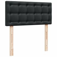 vidaXL Boxspringbett mit Matratze Schwarz 90x190 cm Kunstleder