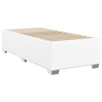 vidaXL Boxspringbett mit Matratze Wei&szlig; 100x200 cm Kunstleder