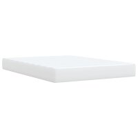 vidaXL Boxspringbett mit Matratze Wei&szlig; 140x190 cm Kunstleder