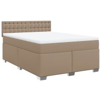 vidaXL Boxspringbett Matratze Cappuccino-Braun 140x190cm Kunstleder