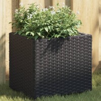 vidaXL Pflanzk&uuml;bel 2 Stk. Schwarz 36x30x32 cm Poly Rattan