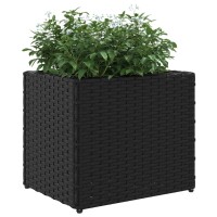 vidaXL Pflanzk&uuml;bel 2 Stk. Schwarz 36x30x32 cm Poly Rattan