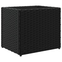 vidaXL Pflanzk&uuml;bel 2 Stk. Schwarz 36x30x32 cm Poly Rattan