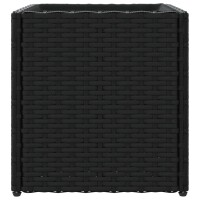 vidaXL Pflanzk&uuml;bel 2 Stk. Schwarz 36x30x32 cm Poly Rattan