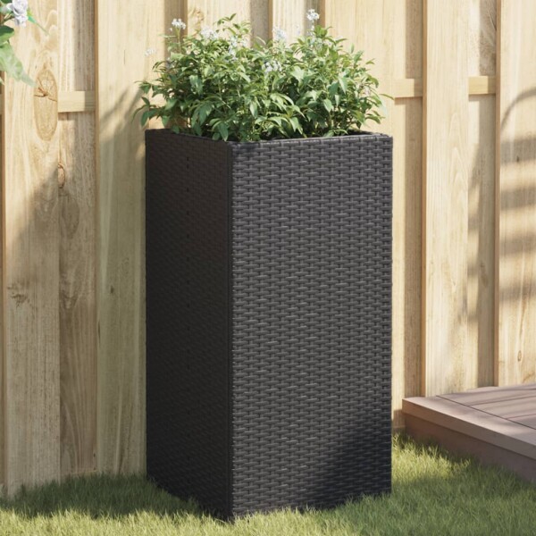 vidaXL Pflanzk&uuml;bel 2 Stk. Schwarz 40x40x80 cm Poly Rattan