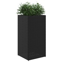 vidaXL Pflanzk&uuml;bel 2 Stk. Schwarz 40x40x80 cm Poly Rattan