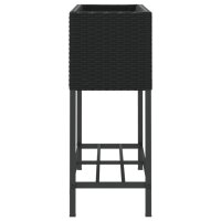 vidaXL Hochbeete mit Ablage 2 Stk. Schwarz 70x28x70 cm Poly Rattan