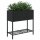 vidaXL Hochbeete mit Ablage 2 Stk. Schwarz 70x28x70 cm Poly Rattan