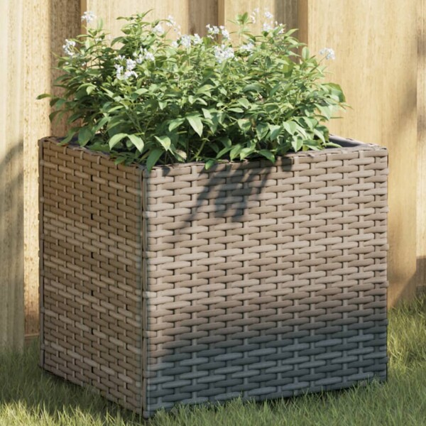 vidaXL Pflanzk&uuml;bel 2 Stk. Grau 36x30x32 cm Poly Rattan