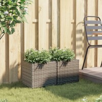 vidaXL Pflanzk&uuml;bel 2 Stk. Grau 36x30x32 cm Poly Rattan