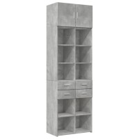 vidaXL Hochschrank Betongrau 70x42,5x225 cm Holzwerkstoff