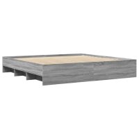 vidaXL Bettgestell Grau Sonoma 200x200 cm Holzwerkstoff