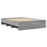 vidaXL Bettgestell Grau Sonoma 140x200 cm Holzwerkstoff