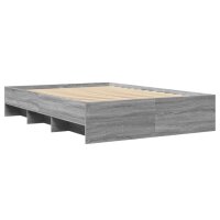 vidaXL Bettgestell Grau Sonoma 140x200 cm Holzwerkstoff