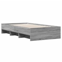 vidaXL Bettgestell Grau Sonoma 100x200 cm Holzwerkstoff