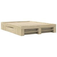 vidaXL Bettgestell Sonoma-Eiche 160x200 cm Holzwerkstoff