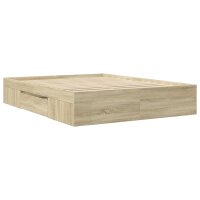 vidaXL Bettgestell Sonoma-Eiche 160x200 cm Holzwerkstoff