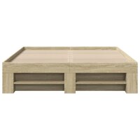 vidaXL Bettgestell Sonoma-Eiche 140x200 cm Holzwerkstoff