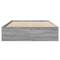 vidaXL Bettgestell Grau Sonoma 135x190 cm Holzwerkstoff