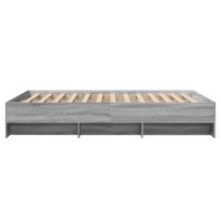 vidaXL Bettgestell Grau Sonoma 135x190 cm Holzwerkstoff