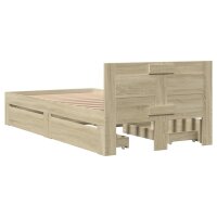 vidaXL Bettgestell mit Kopfteil Sonoma-Eiche 90x190 cm Holzwerkstoff