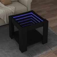 vidaXL LED-Couchtisch Schwarz 53x53x45 cm Holzwerkstoff