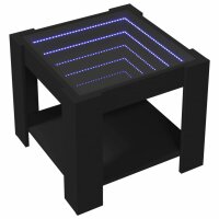 vidaXL LED-Couchtisch Schwarz 53x53x45 cm Holzwerkstoff